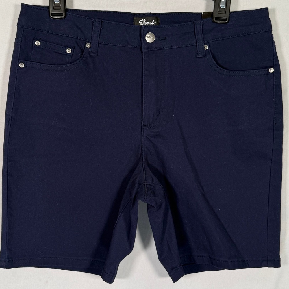Tailormade Womens Navy Blue Stretch Cotton 5-Pocket‎ Shorts 14P TPS001A